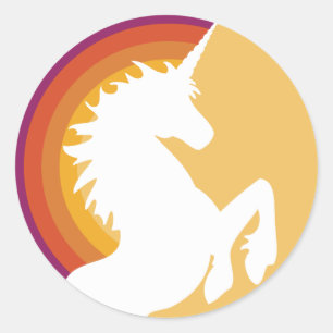 Stickers Unicorne rétro des années 80 et Arc-en-