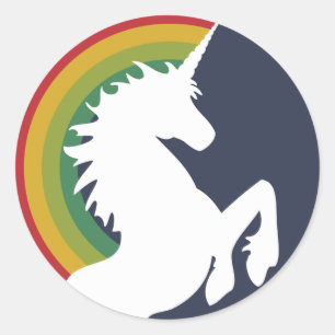 Stickers Unicorne rétro des années 80 et Arc-en-