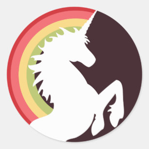 Stickers Unicorne rétro des années 80 et Arc-en-ci