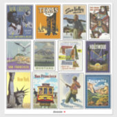 stickers USA Travel Poster (Feuille)