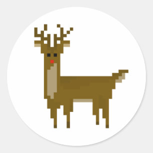 Stickers vacances Pixel Rudolph Reindeer geek