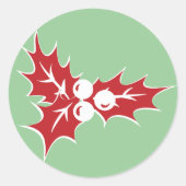 Stickers Vacances Retro Holly Feuilles et Berries (Devant)