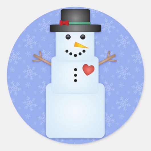 Stickers Vacances Snowman Cube de glace (Devant)