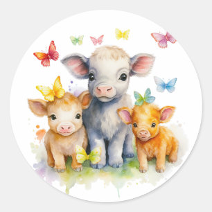 Stickers Vache et papillon