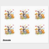 Stickers Vache et papillon (Feuille)