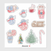 Stickers Vaches de Noël (Feuille)