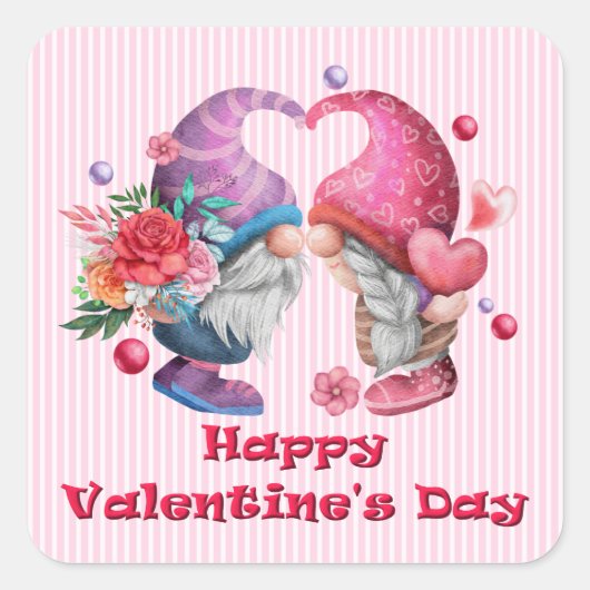 Stickers Valentine Gnome Couple (Devant)