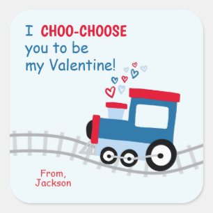 Stickers Valentines Classe Train