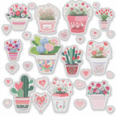 Stickers Valentine's Pot à Fleur (Devant)