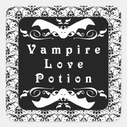 Stickers Vampire Love Potion (Noir) Halloween (Devant)