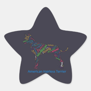 Stickers van American Hairless Terrier Word
