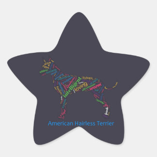 Stickers van American Hairless Terrier Word