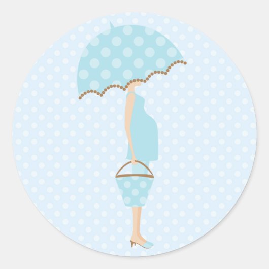 Stickers van Baby shower blauw pokstift (Voorkant)