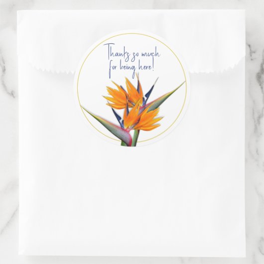 Stickers van Bird of Paradise Favor Bedankt (Tas)