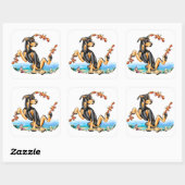 Stickers van Black Doberman Pinscher Kinda Crabby (Vel)