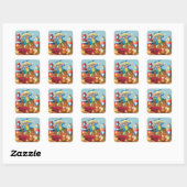 Stickers van clown en van speelgoed (Vel)
