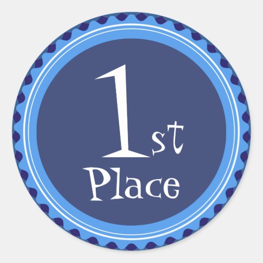Stickers van de Blue First Place Award van leraar (Voorkant)