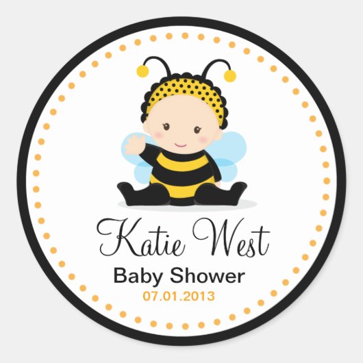 Stickers van de Bumble Bee Party Circle (Voorkant)