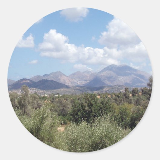 Stickers van de Crete Mountain Scene (Voorkant)