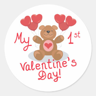 Stickers van de eerste Valentijnsdag van baby
