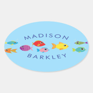 Stickers van de Envelope Kind van Aquarium Fish Cu