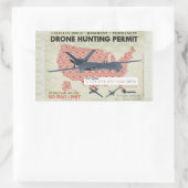 Stickers van een dronejachtvergunning (Tas)