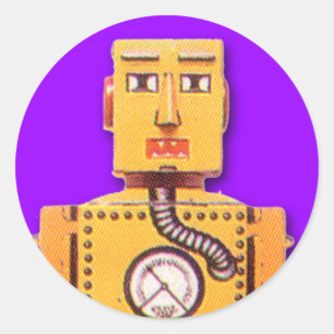 Stickers van gele Speelgoed robot (blad van 20)