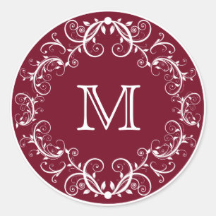 Stickers van gepersonaliseerde monogram Floral Bur