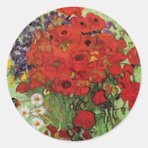 Stickers Van Gogh Red Poppies and Daisers