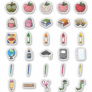 Stickers van het alledaagse lesgeversthema
