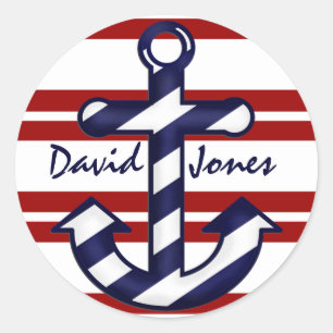 Stickers van het Anker van de marine de Gestreepte