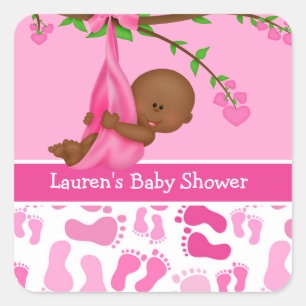 Stickers van het Baby shower van een Afrikaans-Ame