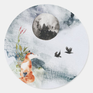 Stickers van het bos Fox Moon Raven