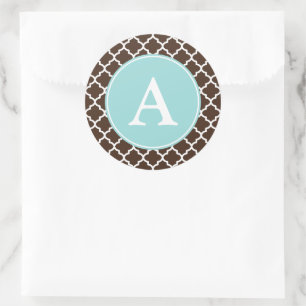 Stickers van het Chocolate Monogram Patroon