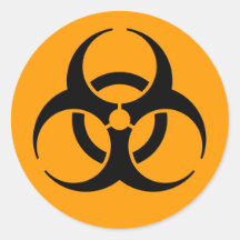 Stickers van het internationale biohazard-symbool