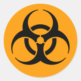 Stickers van het internationale biohazard-symbool