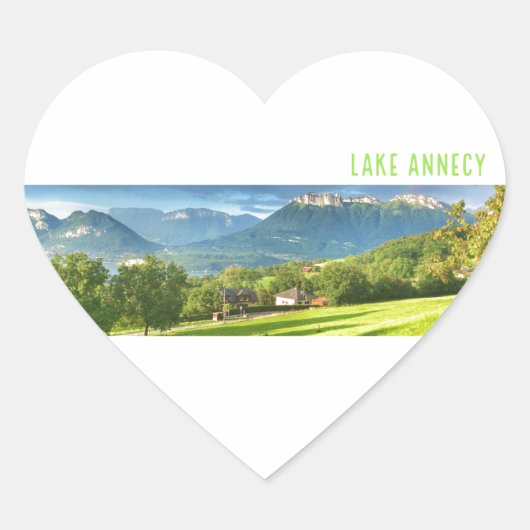 Stickers van het meer van de Annecy (hart) (Voorkant)