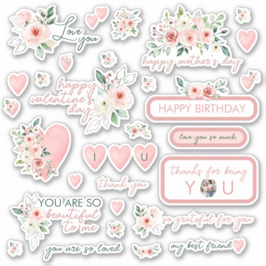 Stickers van het Roos van de Waterverf (Voorkant)