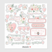 Stickers van het Roos van de Waterverf (Vel)