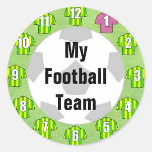 Stickers van het Team van de football met Groene &