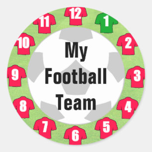 Stickers van het Team van de football met Rode Shi
