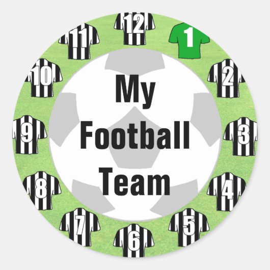Stickers van het Team van het football met Zwarte (Voorkant)
