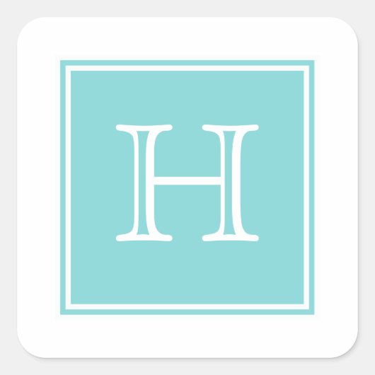 Stickers van het Turquoise Square Monogram (Voorkant)