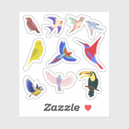 Stickers van kleurrijke vogels