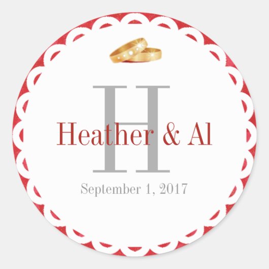 Stickers van Monogram Wedding Envelope Seal (Voorkant)