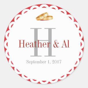 Stickers van Monogram Wedding Envelope Seal