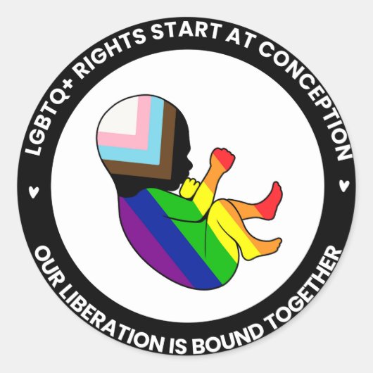 Stickers van Pride Fetus (rond) (Voorkant)