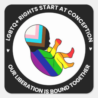 Stickers van Pride Fetus (vierkant)