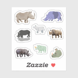 Stickers van rinoceros
