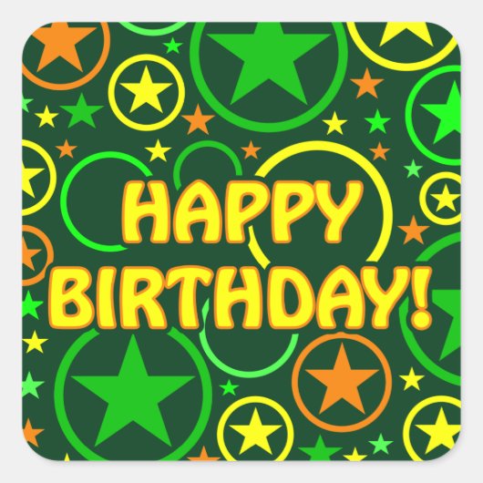 STICKERS van STARS & CIRCLES - "Happy Birthday!" (Voorkant)